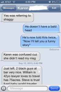 I texted my coworker about Chuck. He apparently livened up on his second "date".