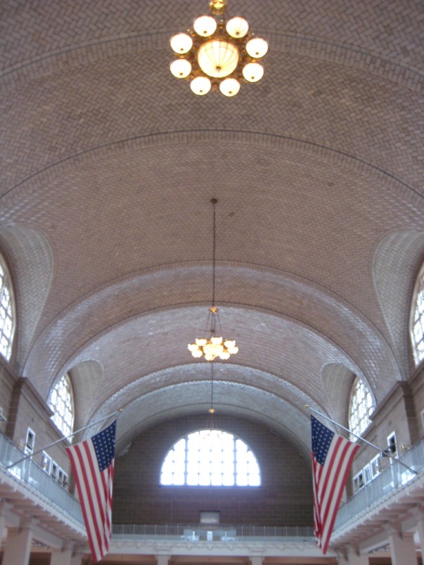 The receiving hall at Ellis Island