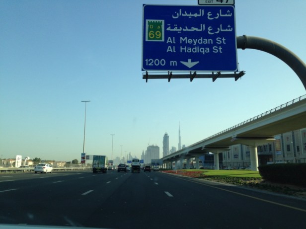 driving back to the city